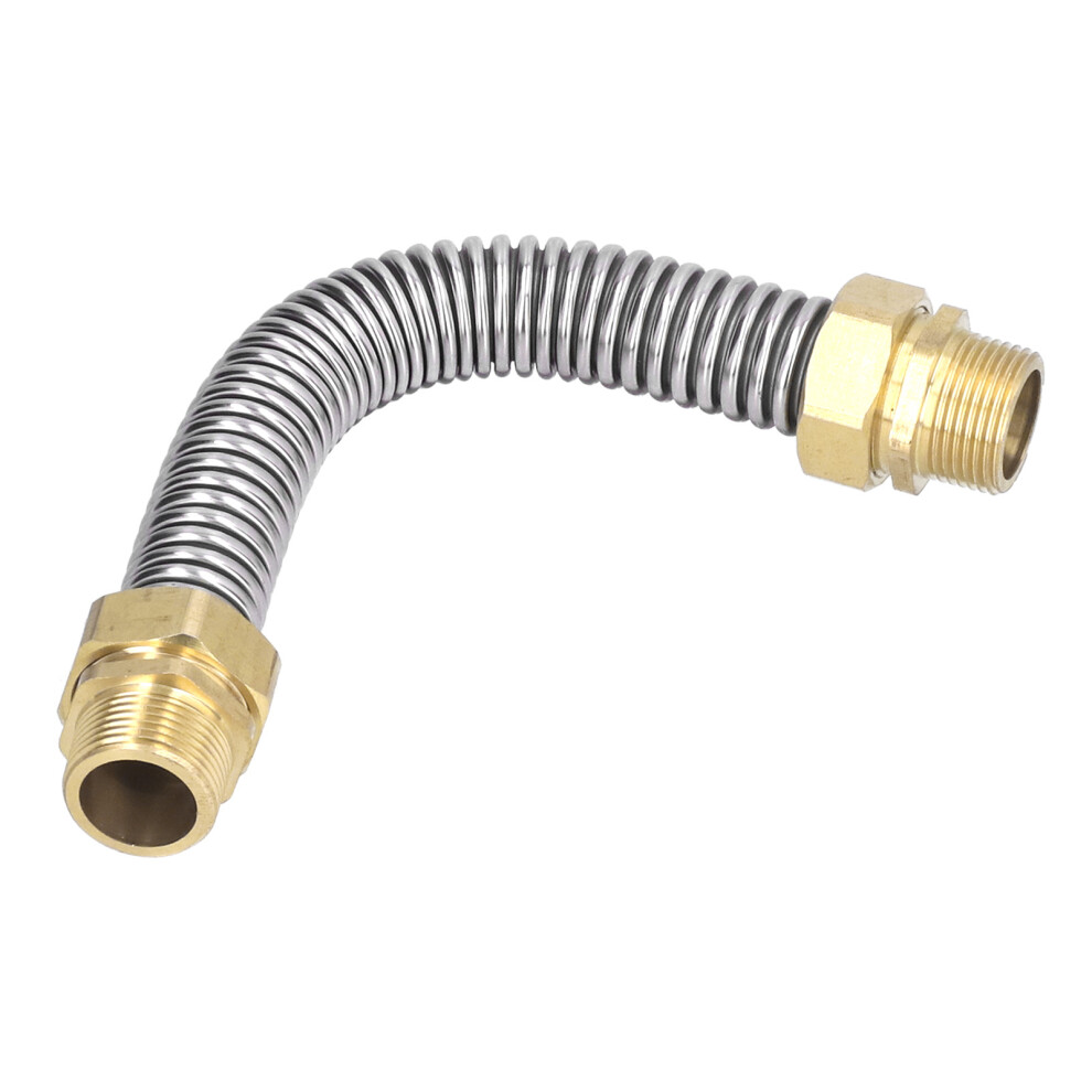 Stainless Steel G3/4 Male Thread Corrugated Pipe For Fan Coil Water Heater 25Cm 3151358793148