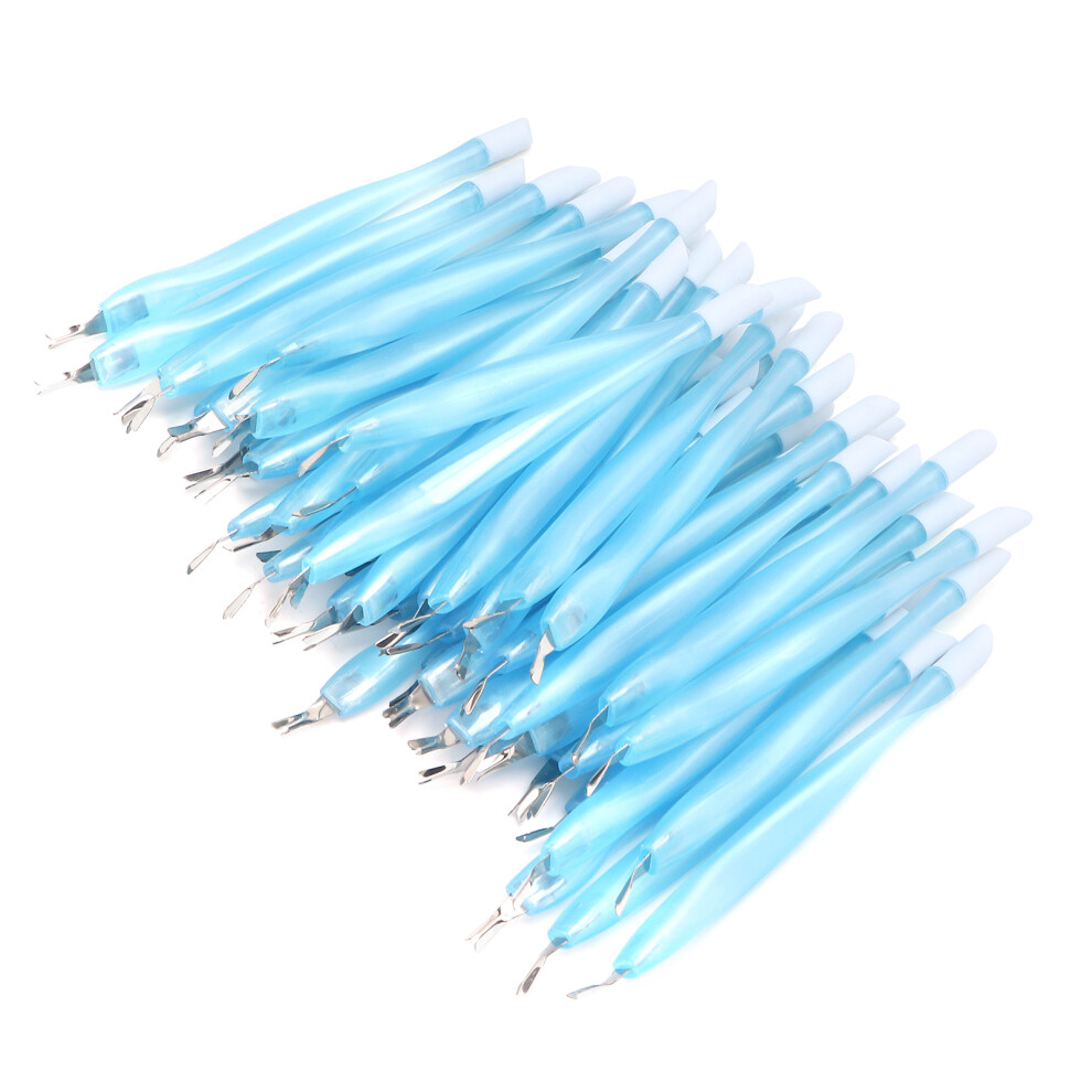 50pcs Double Head Nail Cuticle Pusher Dead Skin Trimmer Manicure Kit