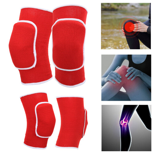 Red Multi-Sport Knee Pads with Thick Sponge Support for Active Lifestyles