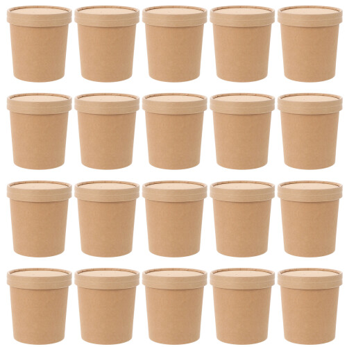 20Pièces Bols De Rangement En Papier Kraft Sécurisés 1