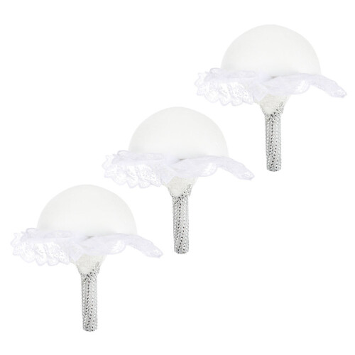 3Pz Supporti Bouquet Sposa in Bianco Con Per DIY