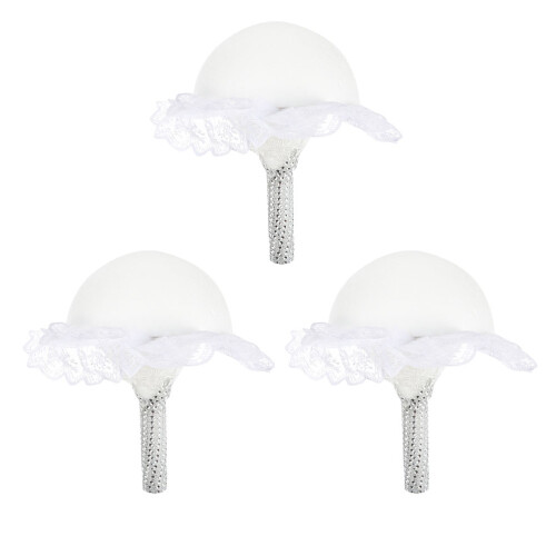 3Pz Supporti Bouquet Sposa in Bianco Con Per DIY 2