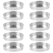 10St Silver Små Aluminium Ögonskuggeaskar För Sminkförvaring