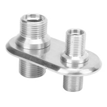 Auto AC 2-Port Bulkhead Connector Universal Fit for Hot Rod Silver Replacement