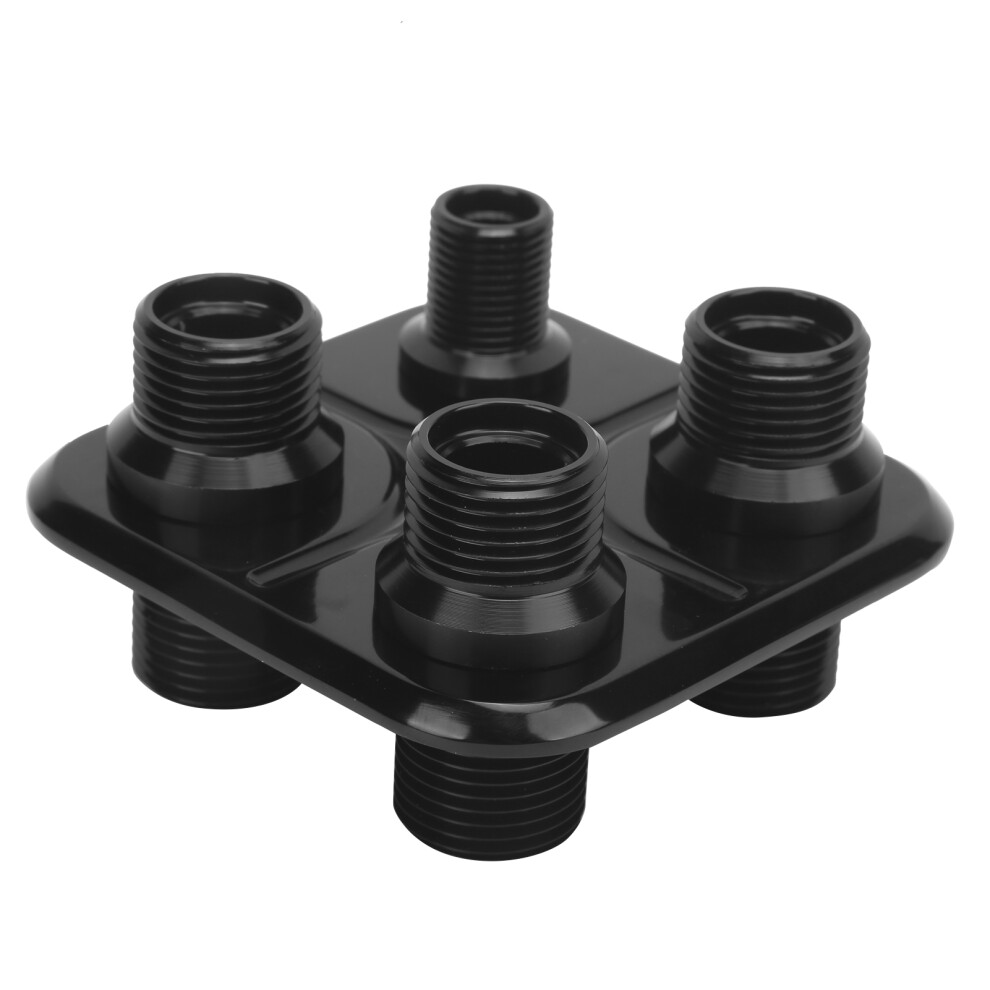 4-Port Ac Bulkhead Fitting For Classic & Hot Rod Modifications Black 4901358795494