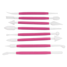 Set di 8 strumenti per fondant 42 g stampo intagliato rosa