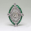 Γυναικείο Δαχτυλίδι Antique Art Deco από Ασήμι 925, Σμαράγδι και Λευκό Ζαφείρι με Λουλο 2