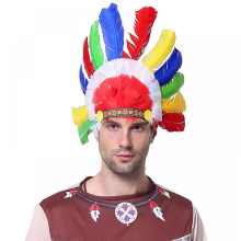 Tiara de nativo americano, acessórios para fantasias indianas, joias étnicas, cocar de penas para bailes de máscaras, cabeça de penas colorid