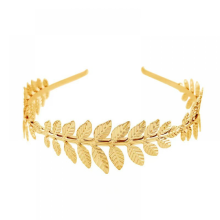Corona de laurel dorada, tocado griego romano, corona para el cabello, accesorios para mujer, tocado nupcial, diadema de hojas, corona de vi