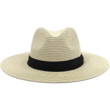Chapéus de palha Panamá para cabeças grandes, chapéu grande de praia para o verão, aba larga UV