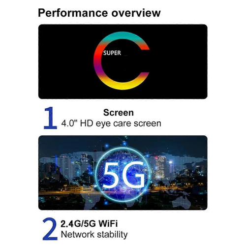 Compatível com WiFi MP3 Player Bluetooth 5.0 MP5 Player 4.0 polegadas Tela sensível ao toque completa Android Smart System MP4 Music P 1