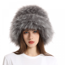 Gorro de invierno para mujer, de piel sintética, esponjoso y cálido.