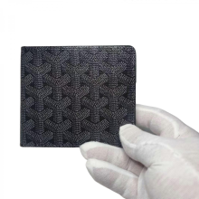 (Preto) Carteira de couro PU prática com elegante padrão pied-de-poule, porta-cartões, carteira curta, carteira de dinheiro para negócios ou