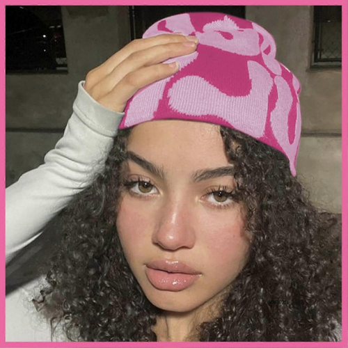 Gorro para mujer Gorro con estampado Gorro de crochet suave 2