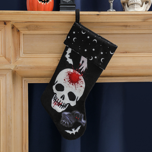 Διακόσμηση για το Halloween με μοτίβο κρανίου και κάλτσα, ο εφιάλτης πριν τα Χριστο 2