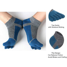 Herren atmungsaktive Zehensocken, 5 Paar niedriger Schnitt Sportsocken, Einheitsgröße