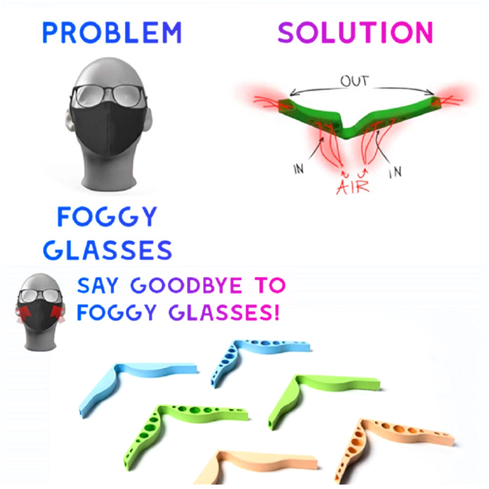 5pcs TPR Anti Fog Nose Bridge Clips for Glasses, 10cm, Assorted Colors
