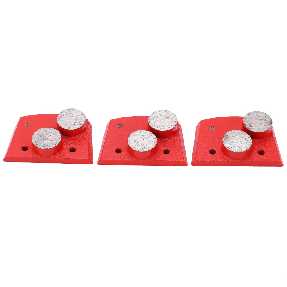 3Pcs Red Trapezoid Diamond Grinding Pads 30# Grit For Concrete Restoration 4611358806020