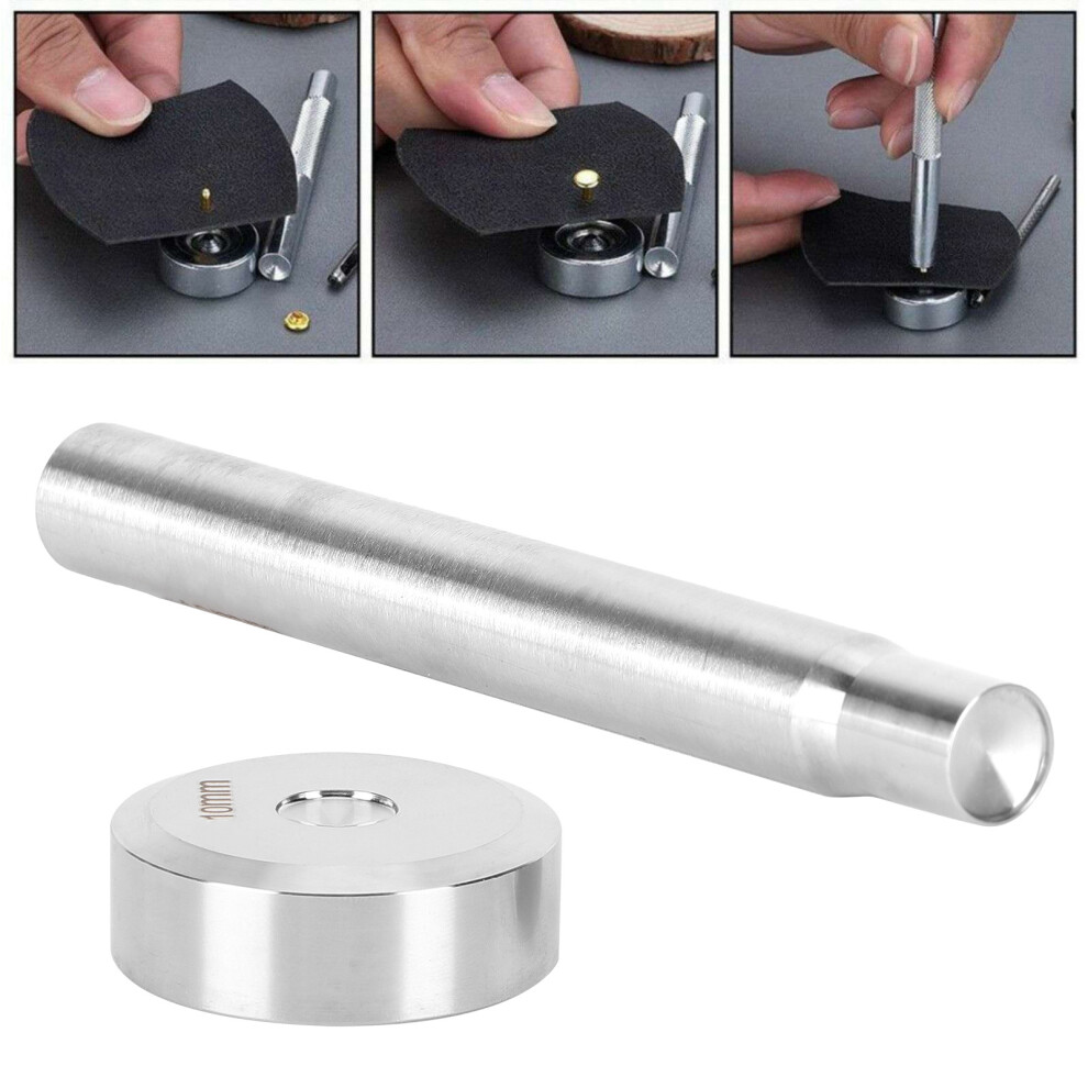 Double Side Leather Rivet Setter Kit, 10Mm Stainless Steel Die Punch Tool 9351358806297