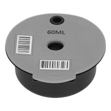Tazza riutilizzabile per capsule di caffè da 60 ml, grigio-nero, cucchiaio