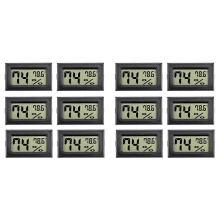 Lot de 12 mini hygromètres d'intérieur avec thermomètre numérique et affichage de l'humidité en F.