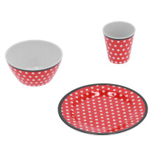 Red Dot Melaminobrot-, Obst- und Tassen-Set, 22,5 cm, 260 ml