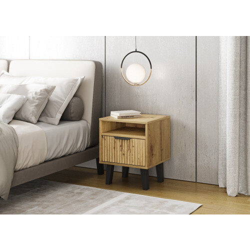 SCANDI 1S SLIM OAK ARTISAN BEDSIDE TABLE 1