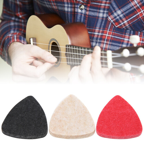3Pcs Wool Felt Guitar Picks for Ukulele - Excellent Performance No Marks
