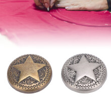 Vintage Zinklegierungs-Sternmuster-Buttons – 26mm Retro-Nieten für Kleidung & Bastelarbeiten