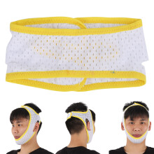 Breathable Mesh Anti‑Snoring Chin Strap for Adults, Yellow, Edge Covering
