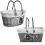 (Grey, Rectangular) H-line Traditional Split Willow Shopping Basket with Folding Handles Vintage Storage Wicker Hamper Organiser 1