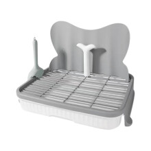 Toilet for Dogs Door-Style Portable Indoor Potty For Small And Medium Dogs Gray Potty Training
