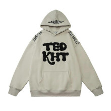 (L, White) Loose-Fit Men's Streetwear Hoodie, Style: Casual, Fit: Loose, Material: Cotton-Blend