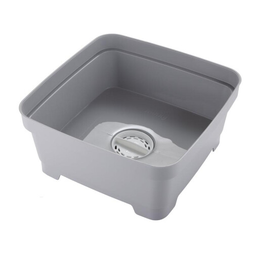 (White) Minky Washing Up Bowl with Sink Plug Strainer 1