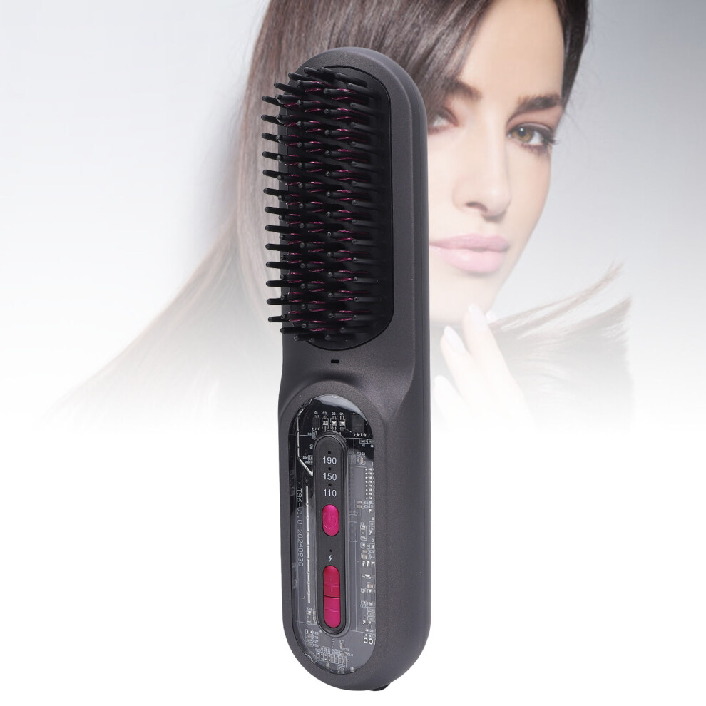 Cordless Ionic Hair Straightener Comb, 4800mAh, 3 Heat Settings