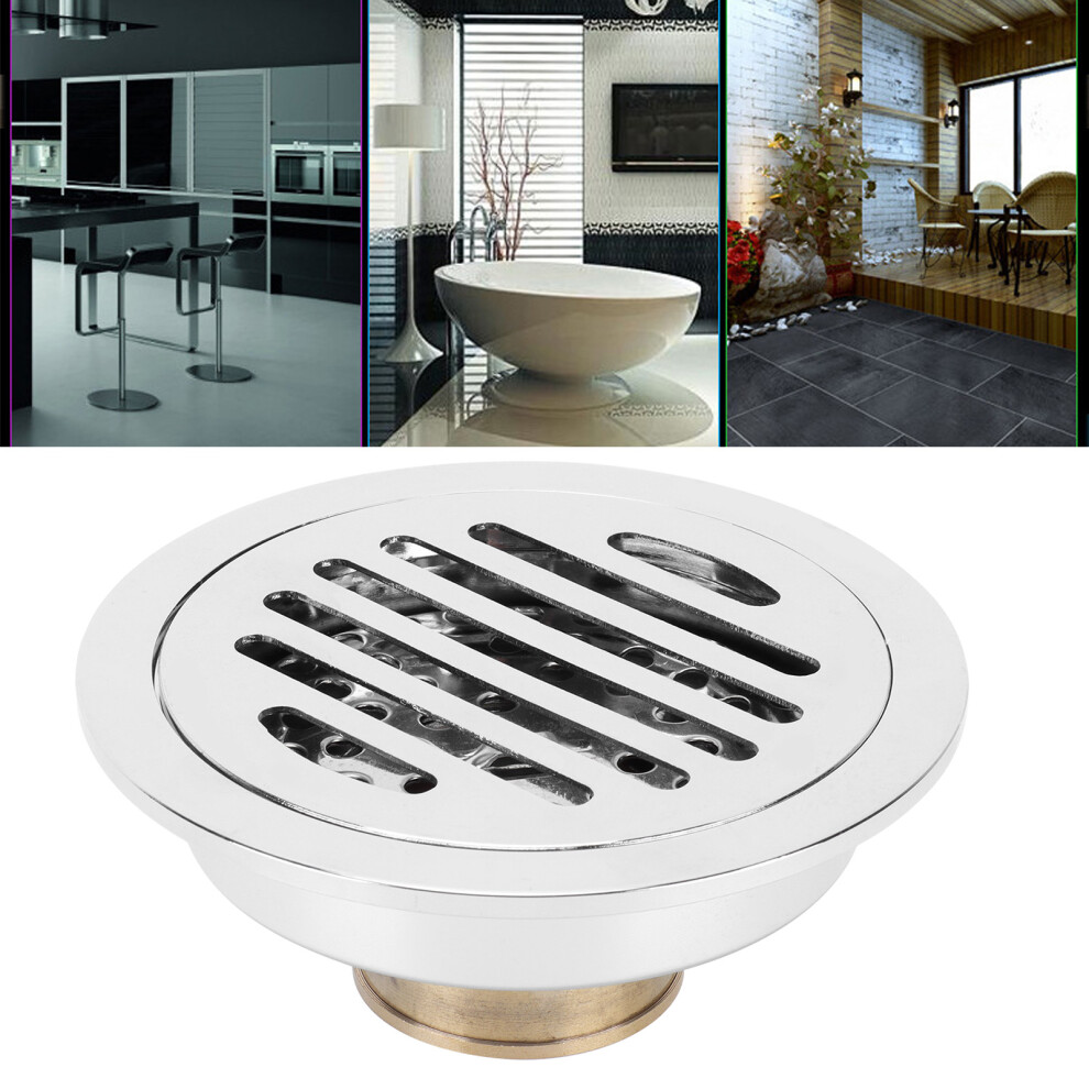 Round Copper Floor Drain For Bathroom - Insectproof & Deodorant Design 8081358822195