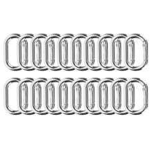20Pcs Silver Alloy Oval Spring Buckle 23mm Snap Hooks for Bags