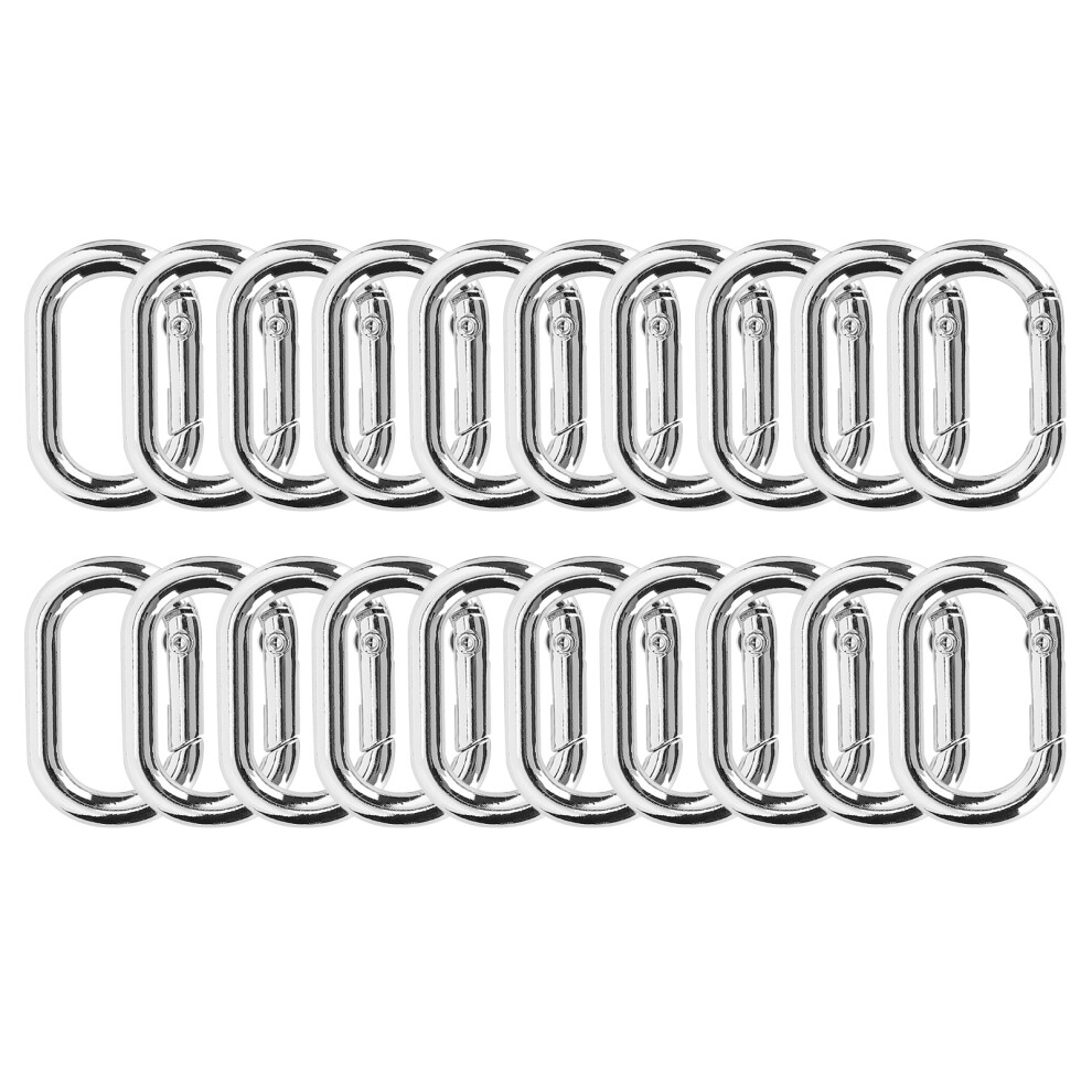 20Pcs Silver Alloy Oval Spring Buckle 23Mm Snap Hooks For Bags 8421358823271