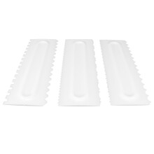 Set da 3 spatole per crema in plastica bianca 22x7,2 cm