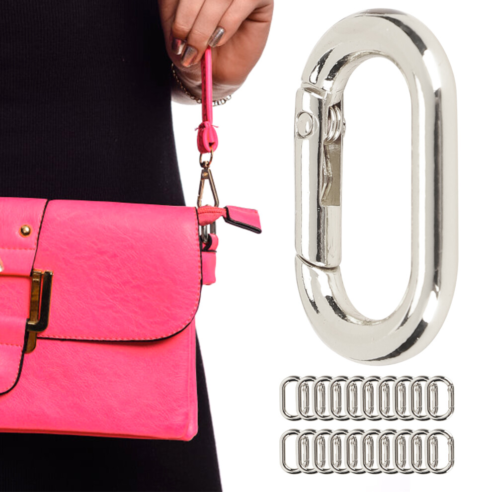 20Pcs 23Mm Oval Spring Buckle Snap Hooks For Bags Purses Black 9471358824593