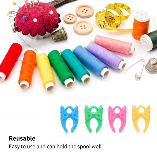 Durable Silicone Bobbin Clamps 12pcs For Spool Thread Storage Sewing Gadgets 2
