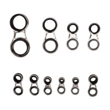 10 Stück Angelrutenführer-Ring Set, 5 Größen, Keramik, Edelstahl