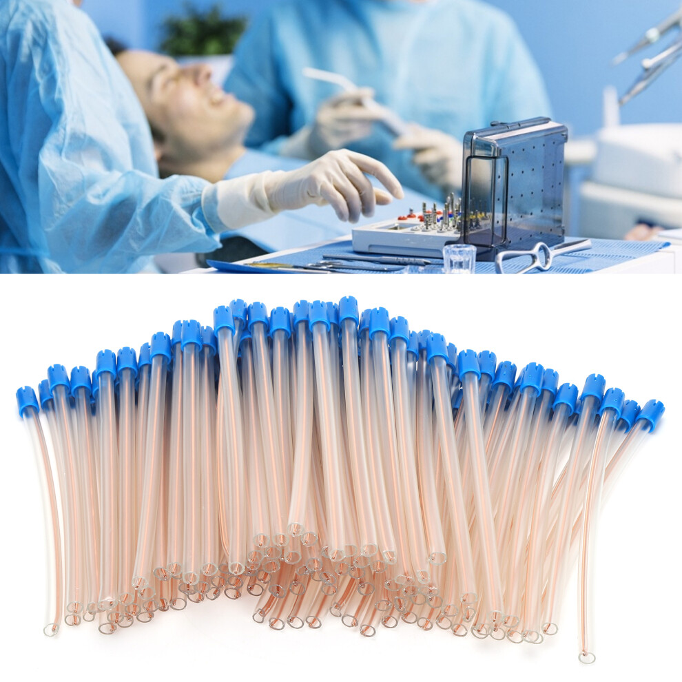 100pcs Dental Saliva Ejector Tubes, Disposable PVC Oral Care Tips
