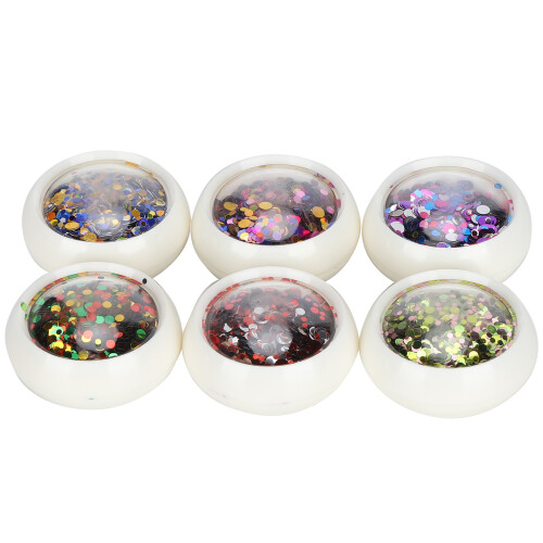 6 Boxes Colorful Round Plastic Sequins for DIY Crafts, 6 Pack 1