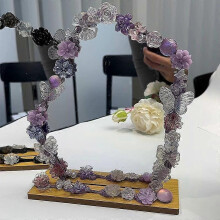 (Purple) DIY Makeup Mirror Gift For Best Friend Adjustable Tabletop Makeup Mirror