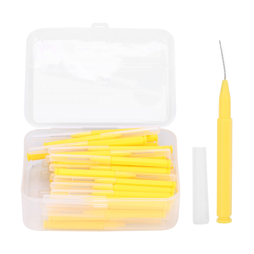 Yellow 60Pcs Orthodontic Interdental Brushes Tooth Cleaner Pack