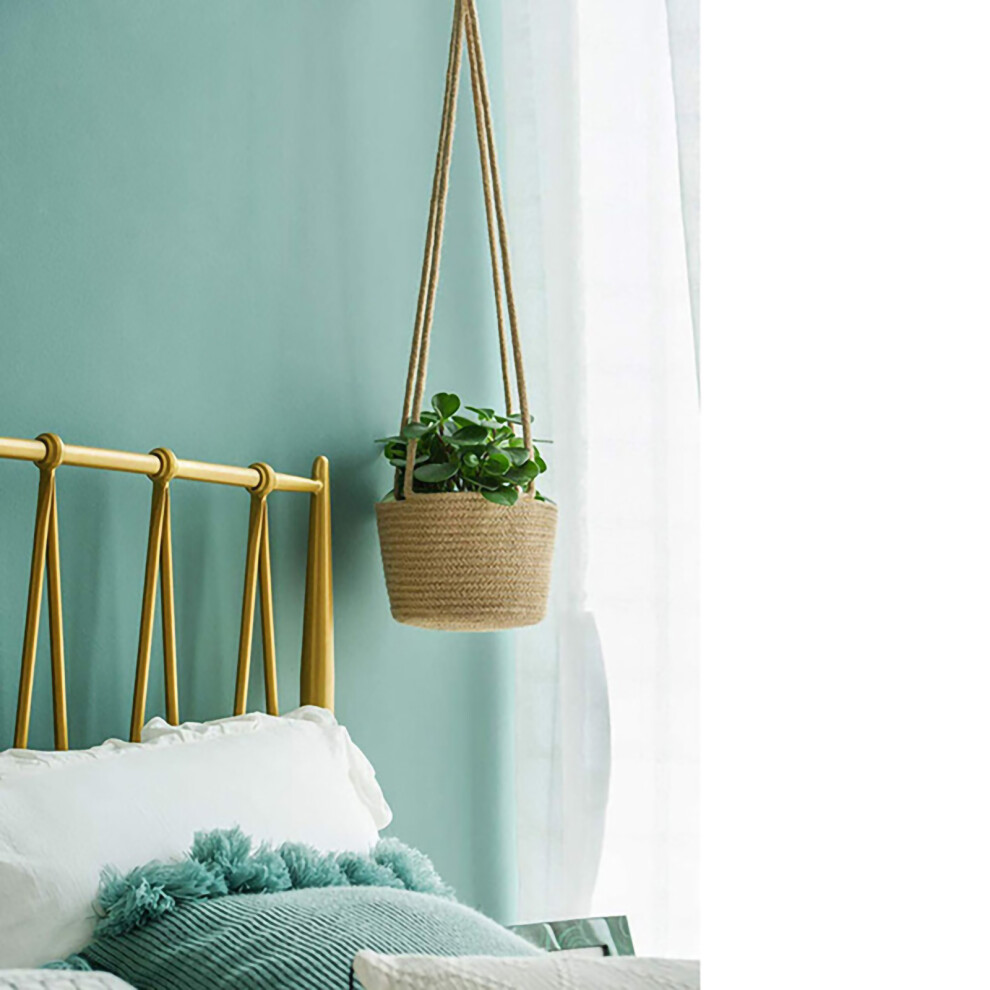 Hemp Rope Hanging Indoor Plant Basket Woven Planter 30cm for Living Room-image-OPC-PMSKXS6-NEW