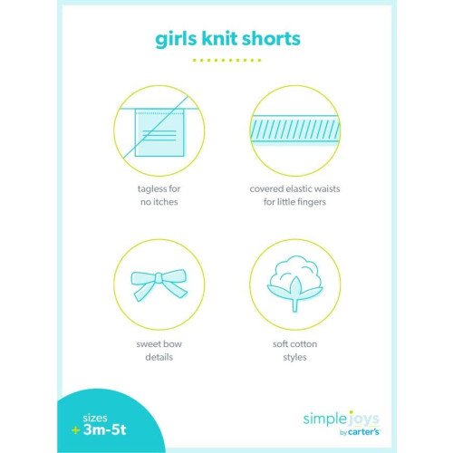 Simple Joys by Carter's Mädchen 3er-Pack Strickshorts, Pink/Grau/Marine, 18 Monate 1