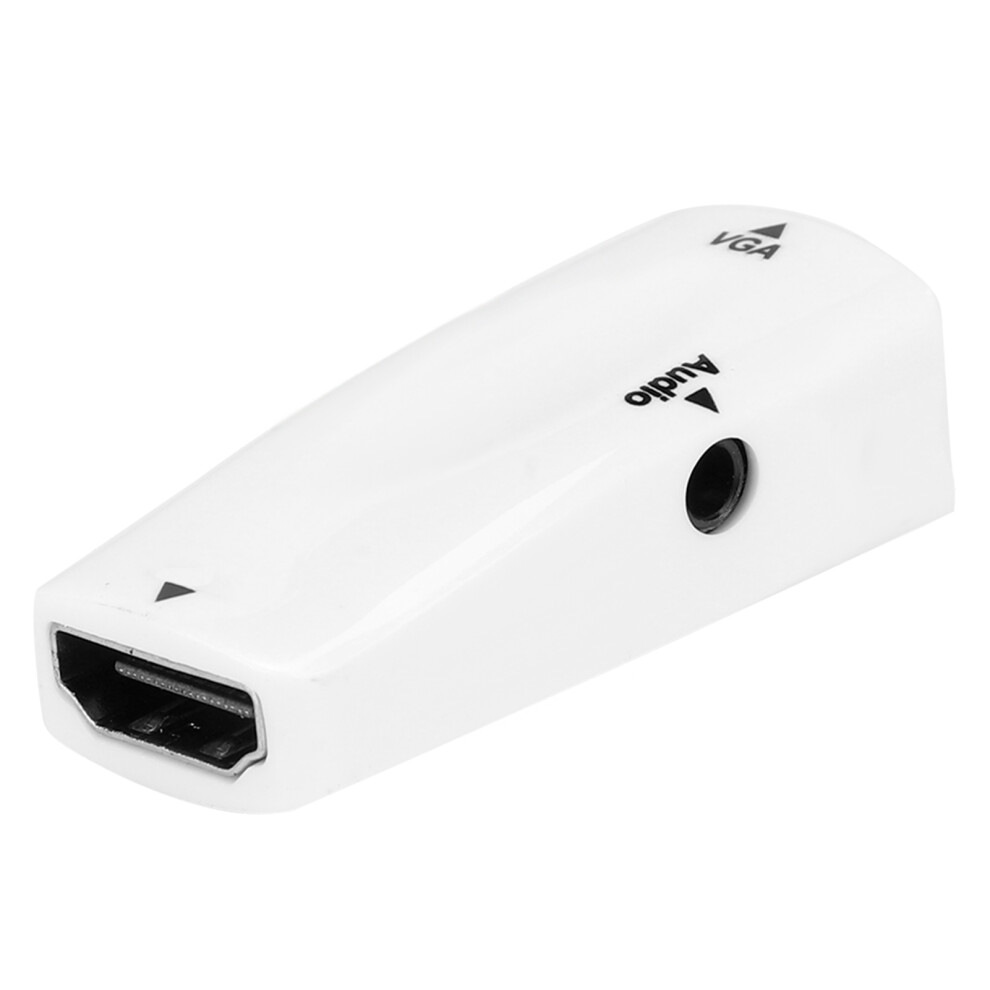 1080P Hd Multimedia Interface To Vga Adapter With Audio Female Connector White 8441358831571