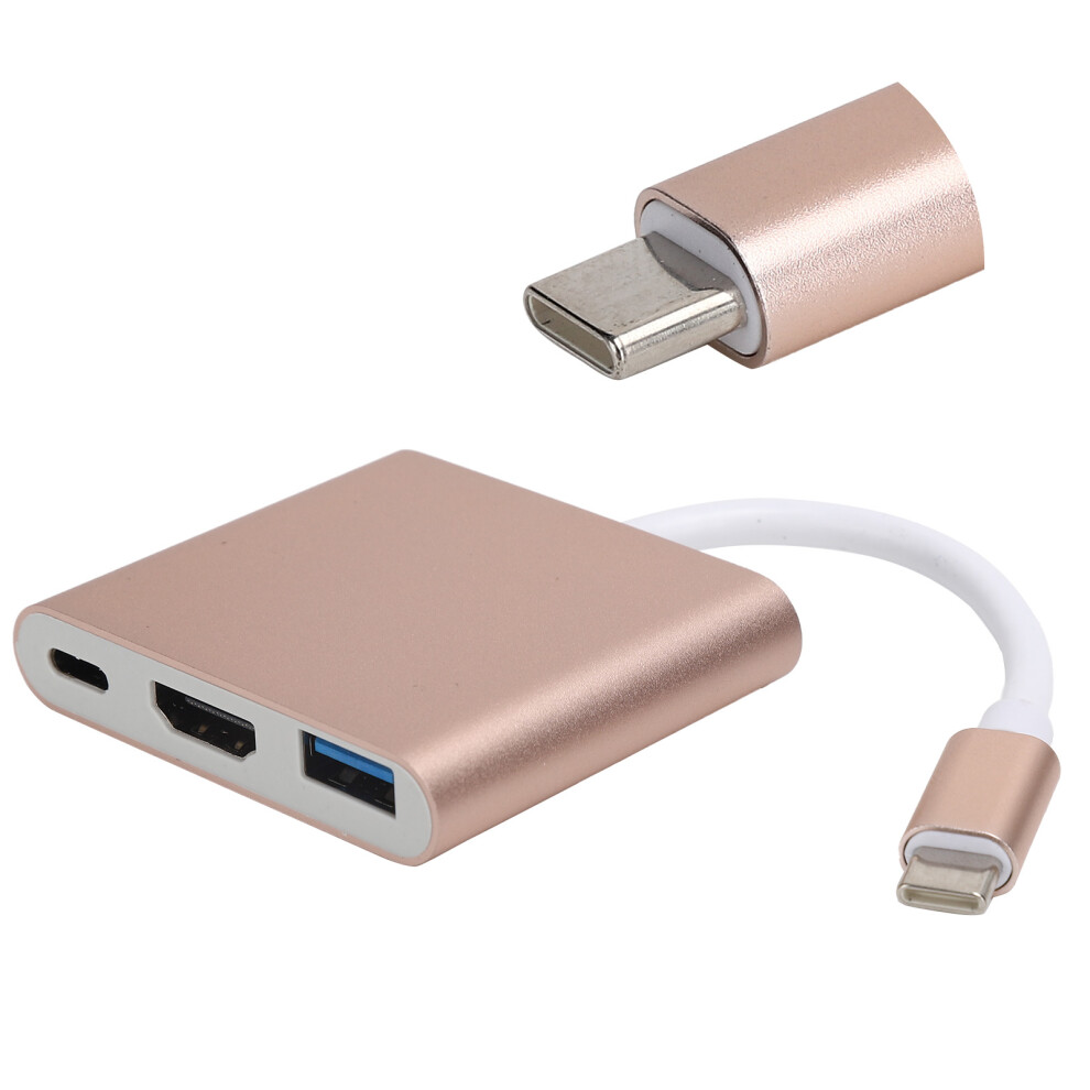 3-In-1 Usb C 3.1 Hub Adapter Rose 4K Hdmi, Usb 3.0 Gold 4231358832692
